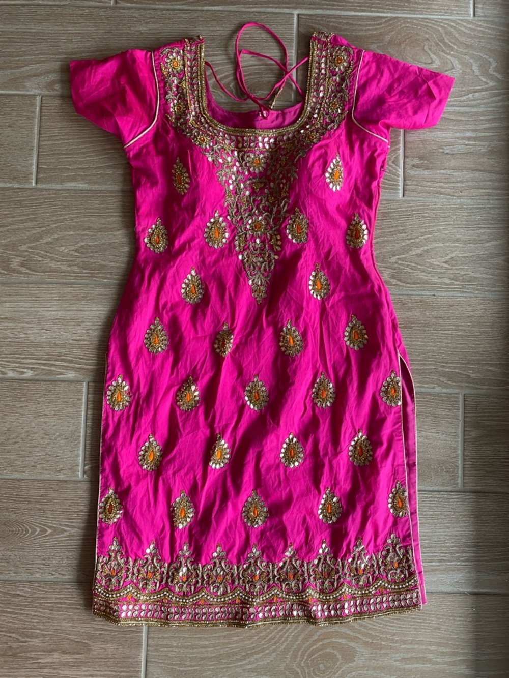Embroidered Pink Indian Kurti Tunic